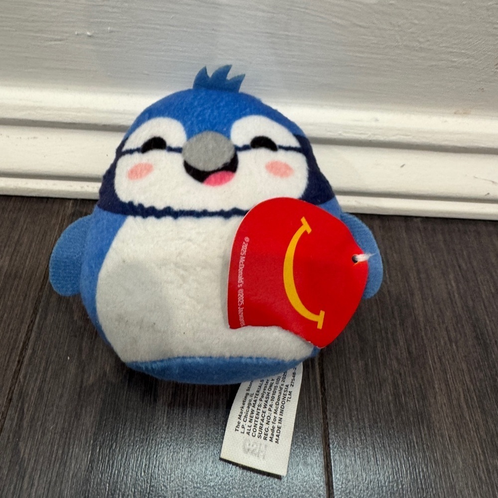 NWT McDonalds Squishmallows 2inch XS Babs Blue and White Bird Plush Toddler Kids
